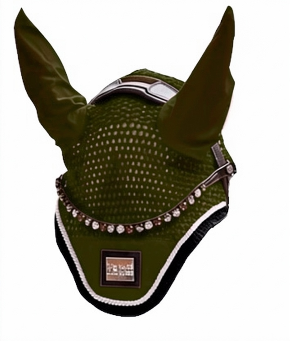 HanseHorse Classic Sports Fliegenohren in der Farbe Hunter Green für Pferde