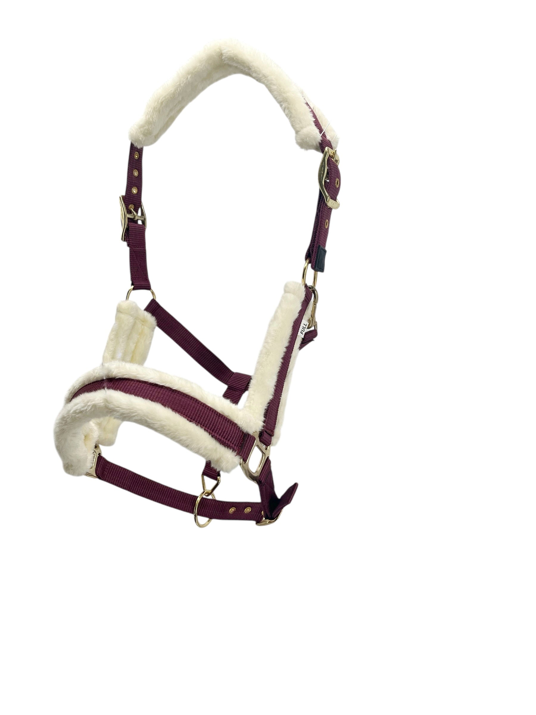 HanseHorse Halfter mit Plüsch in der Farbe Imperial Burgundy für Pferde