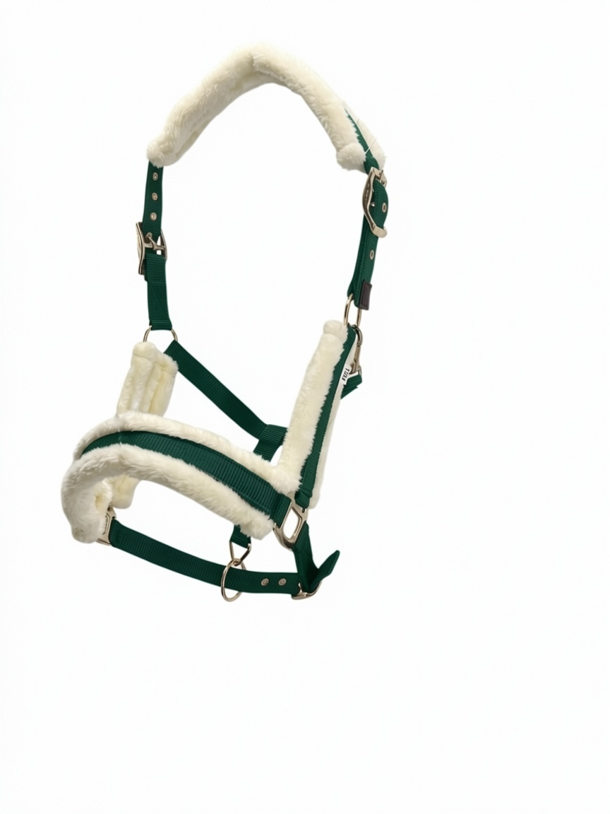 HanseHorse Halfter mit Plüsch in der Farbe Legacy Green für Pferde