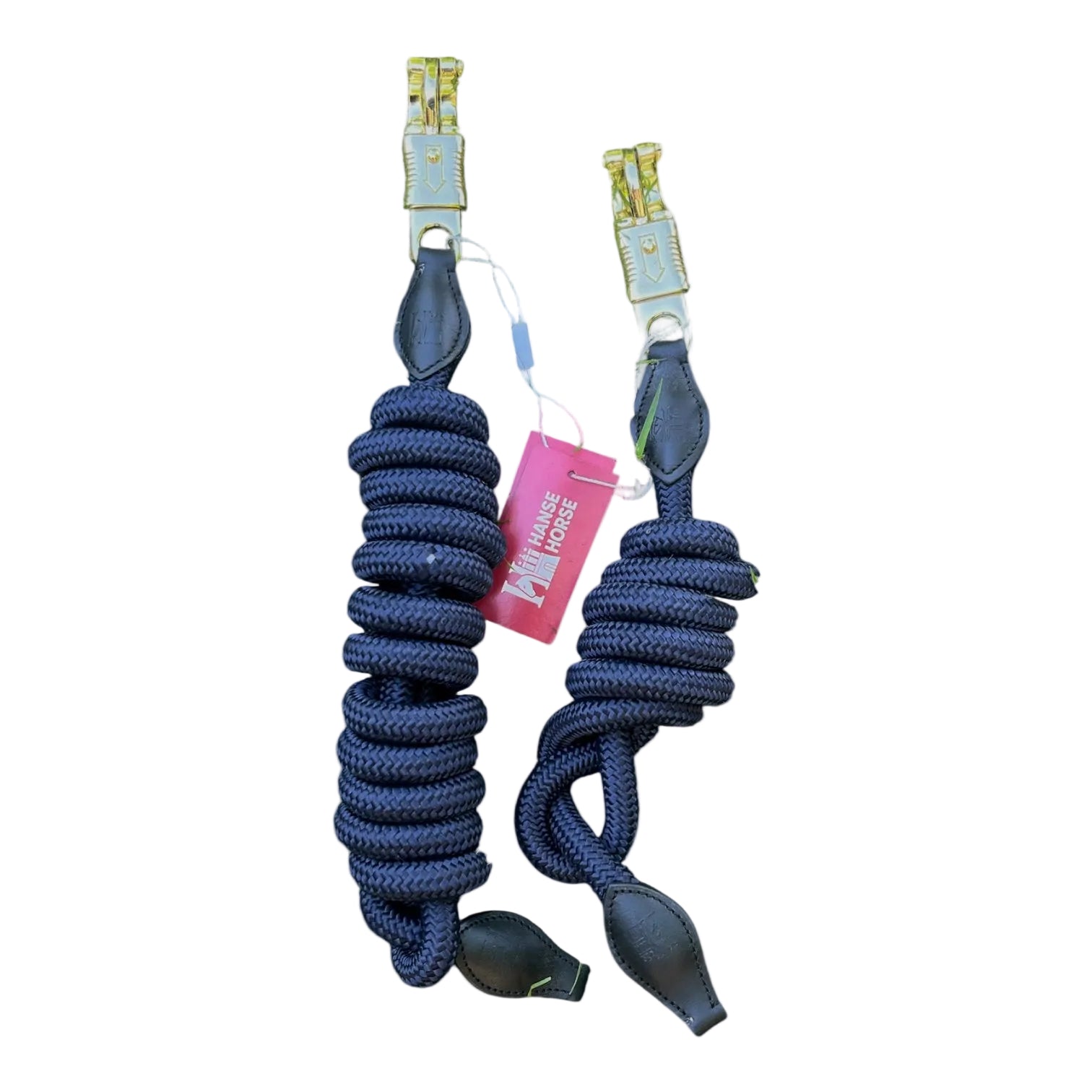 HanseHorse Führstrick in Marine Blue mit hochwertigem Karabiner und Lederdetail