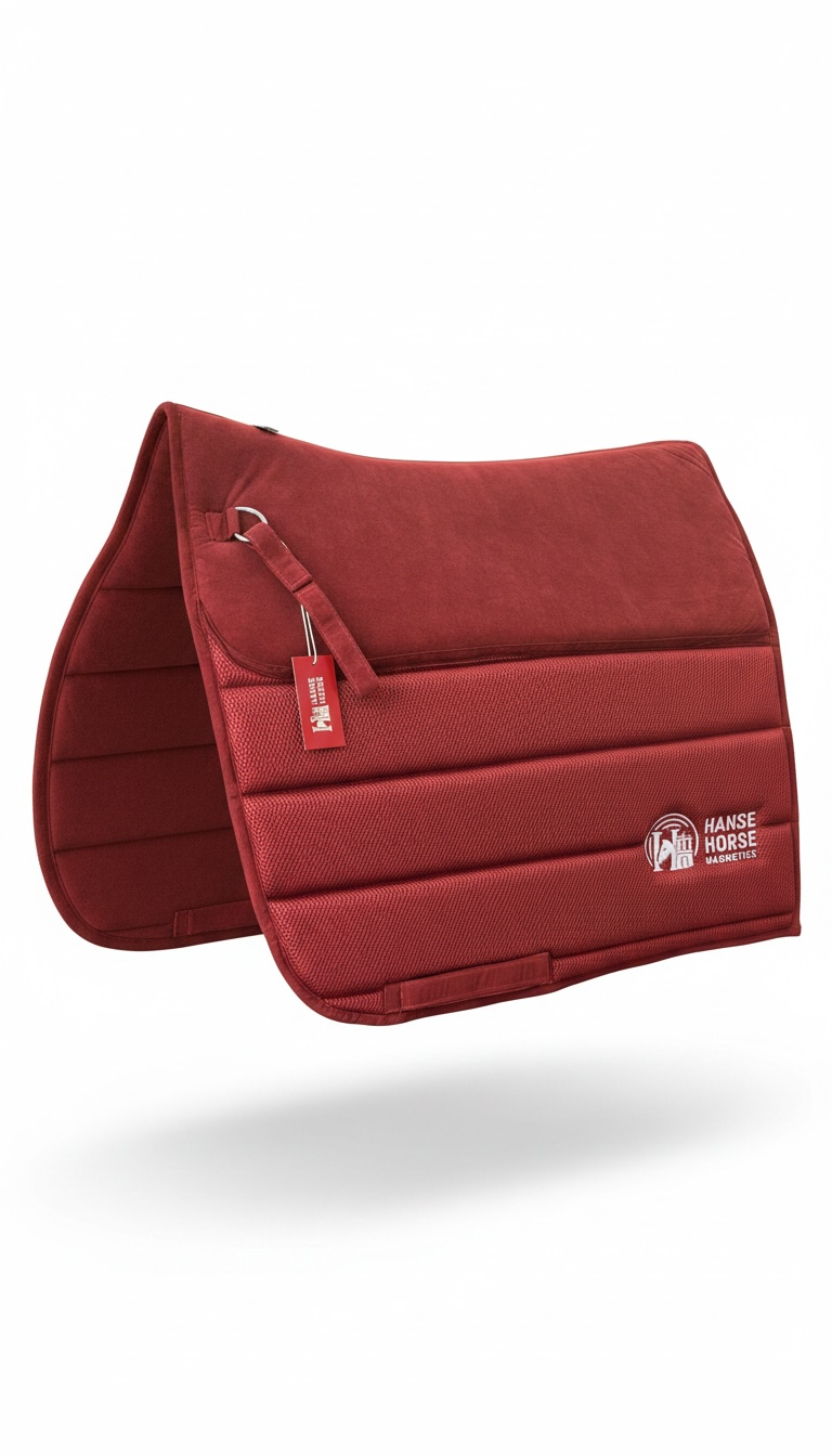 HanseHorse Magnetics Dressur-Schabracke in Imperial Burgundy mit Magnetfeld-Funktion, Größe Full