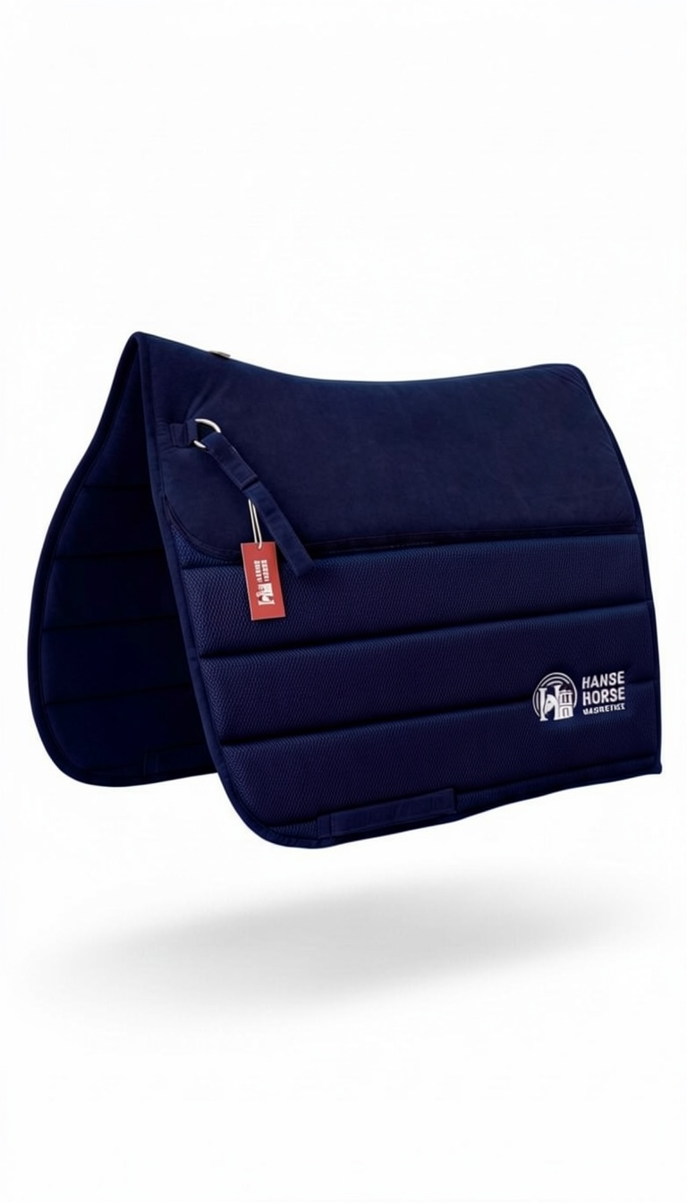 HanseHorse Magnetics Dressur-Schabracke in Marine Blue mit Magnetfeld-Funktion, Größe Full