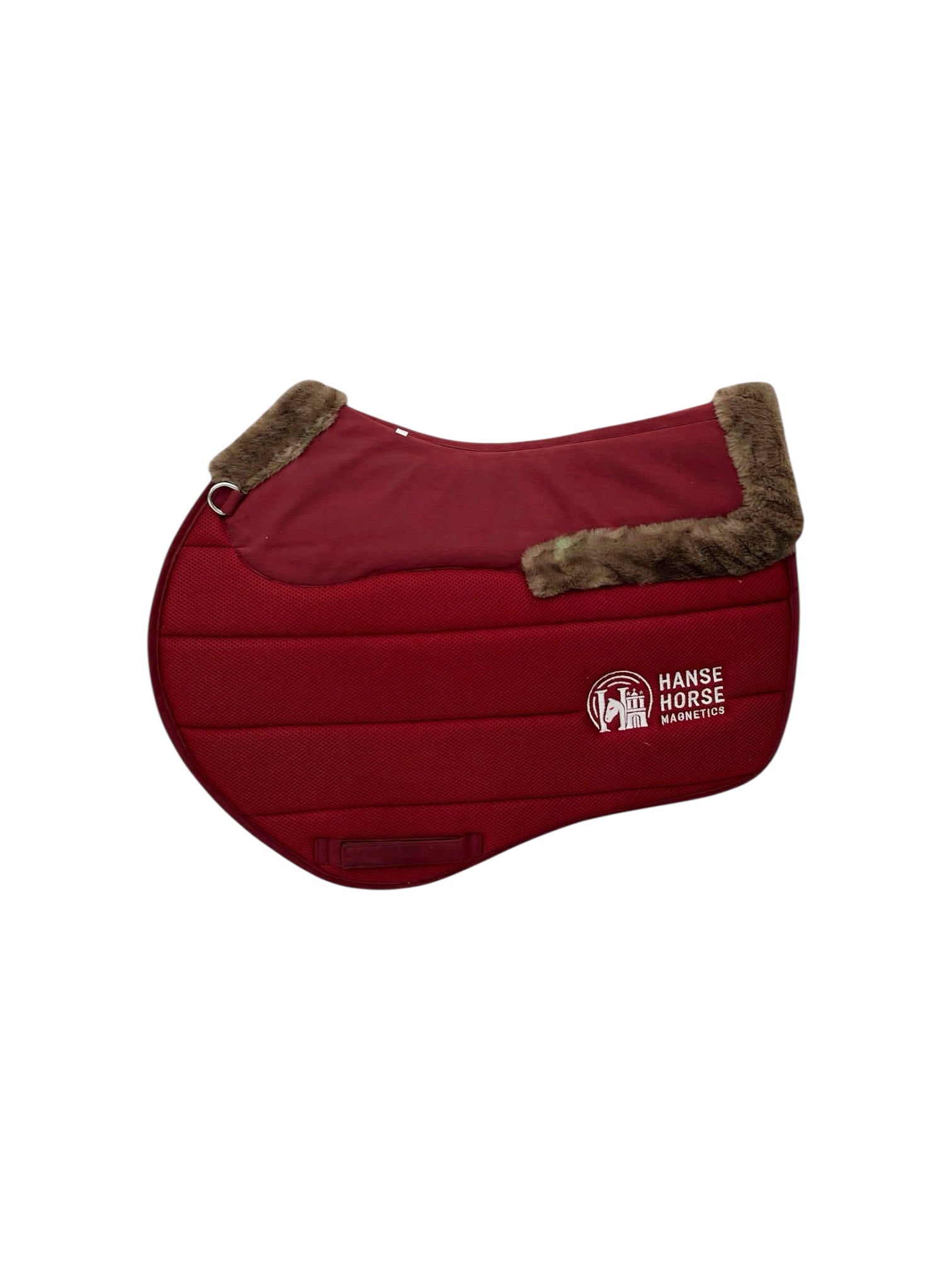 HanseHorse Magnetics Springschabracke in Burgundy mit Fellbesatz
